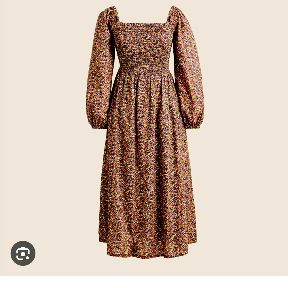 J Crew Liberty Print organic cotton smock detail dress in size XL